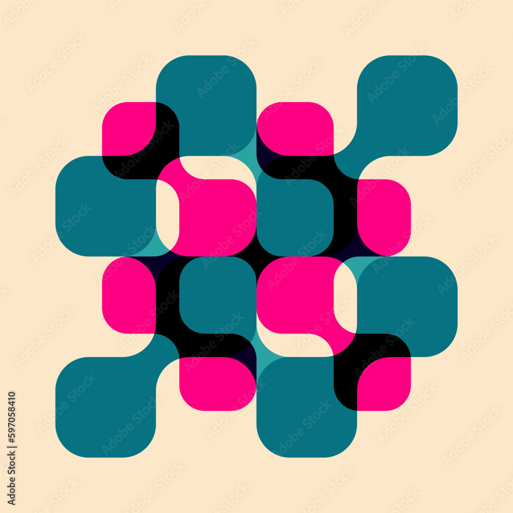 Geometric object with riso print effect. Vector. Graphic element for fabric, textile, clothing, wrapping paper, wallpaper, poster. Graphic element. Perfect For your own decoration or design Geometric object with riso print effect. Vector. Graphic element for fabric, textile, clothing, wrapping paper, wallpaper, poster. Graphic element. Perfect For your own decoration or design