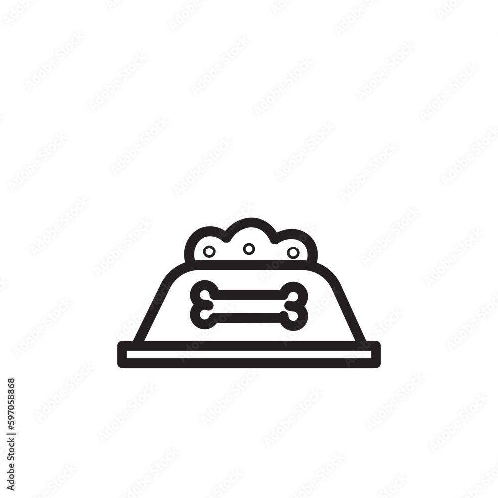 Pet Bone Bowl Outline Icon Pet Bone Bowl Outline Icon