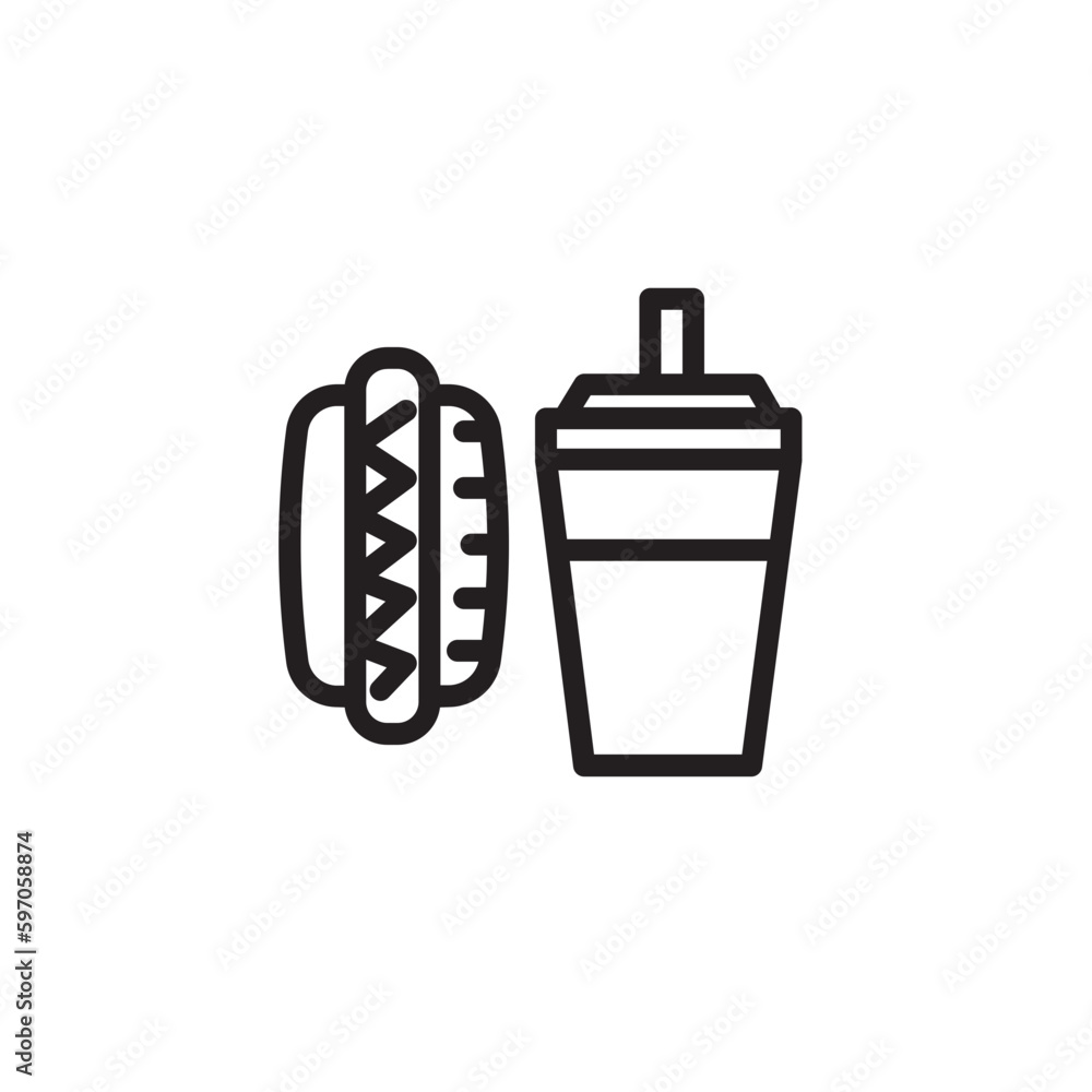 Dog Fast Food Outline Icon Dog Fast Food Outline Icon