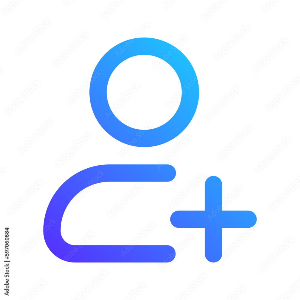Obraz premium add friend gradient icon