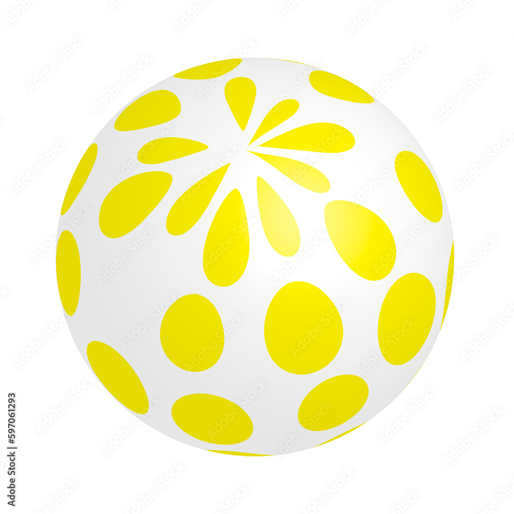 Fototapeta premium Colorful beach plastic ball on transparent background