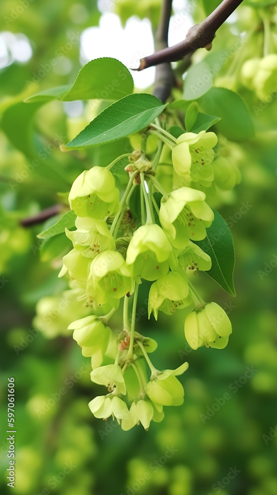 green crabapple flowers are blooming Generative AI green crabapple flowers are blooming Generative AI