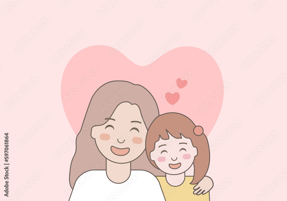Mother and Daughter Smiling Together. Happy mother's day. Mother and Daughter Smiling Together. Happy mother's day.