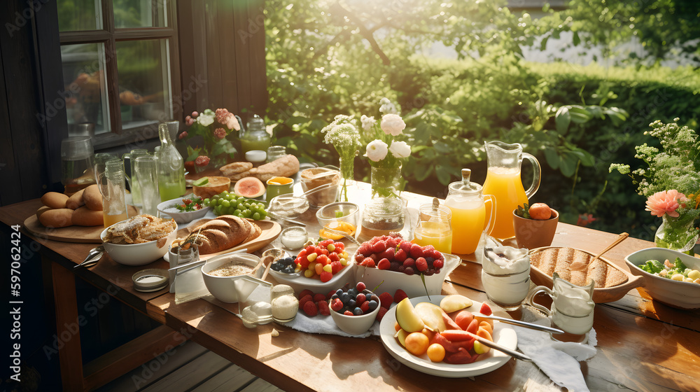  A Scenic Outdoor Breakfast Embracing the Early Morning Serenity