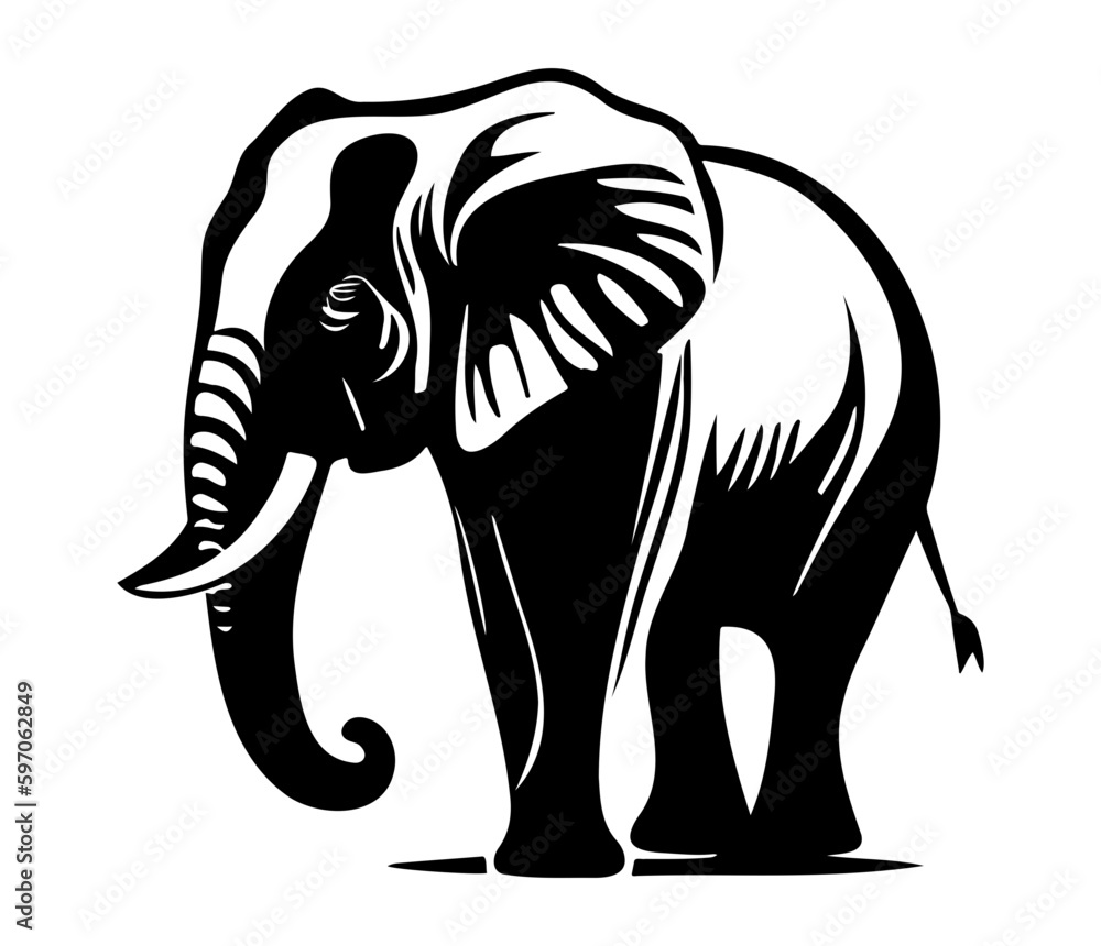 Fototapeta premium Elephant logo icon. Simple elephant design symbol. Elephant logo sign vector illustration design.