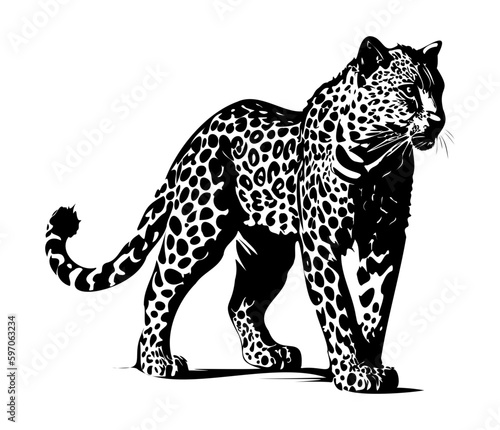 Leopard, Silhouettes Leopard Face SVG, black and white Leopard vector 