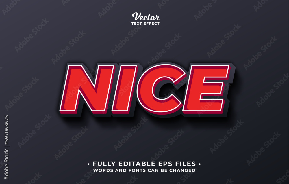 nice red and black text effect editable eps cc