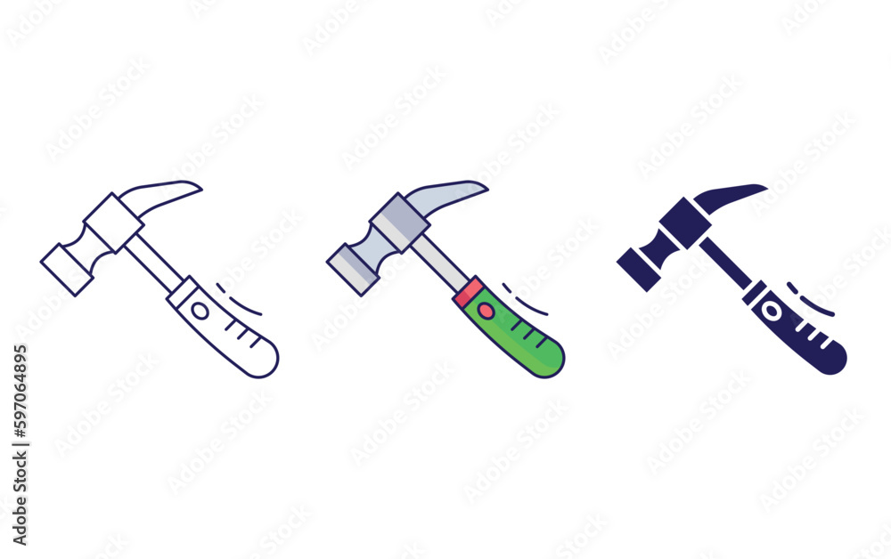 Naklejka premium Hammer vector icon
