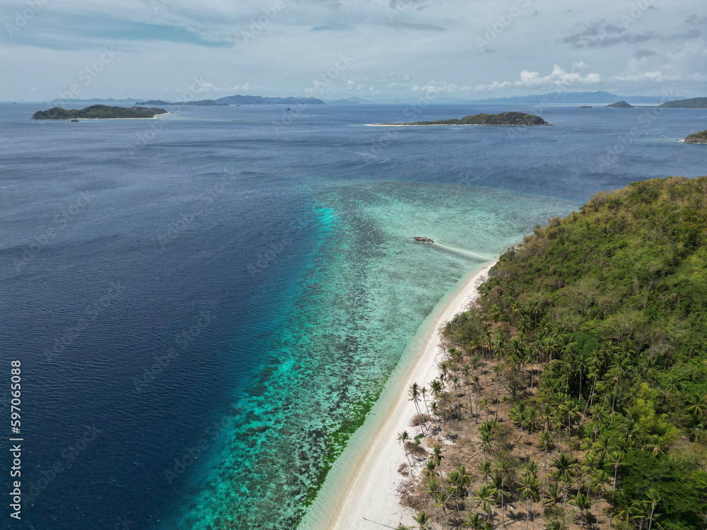 Aerial view of remote islands in Philippines Aerial view of remote islands in Philippines