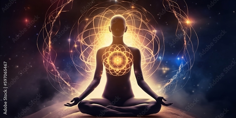 Concept of meditation and spiritual practice, expanding of ...