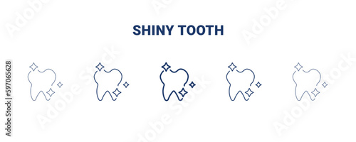 shiny tooth icon. Thin, light, regular, bold, black shiny tooth icon set from dental health collection. Editable shiny tooth symbol can be used web and mobile