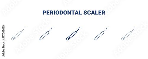 periodontal scaler icon. Thin, light, regular, bold, black periodontal scaler icon set from dental health collection. Editable periodontal scaler symbol can be used web and mobile