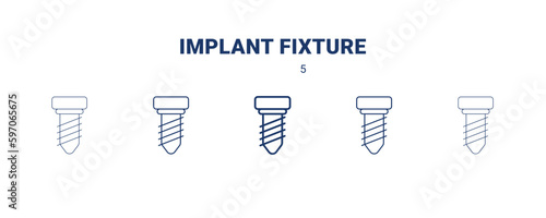 implant fixture icon. Thin, light, regular, bold, black implant fixture icon set from dental health collection. Editable implant fixture symbol can be used web and mobile