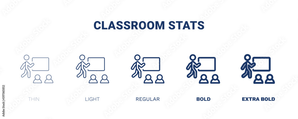 classroom stats icon. Thin, light, regular, bold, black classroom stats ...