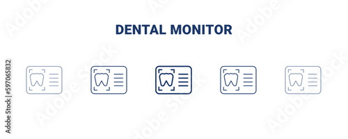 dental monitor icon. Thin, light, regular, bold, black dental monitor icon set from dental health collection. Editable dental monitor symbol can be used web and mobile