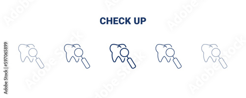 check up icon. Thin, light, regular, bold, black check up icon set from dental health collection. Editable check up symbol can be used web and mobile