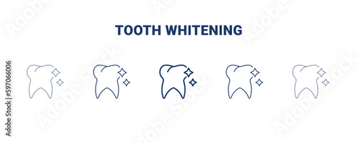 tooth whitening icon. Thin, light, regular, bold, black tooth whitening icon set from dental health collection. Editable tooth whitening symbol can be used web and mobile