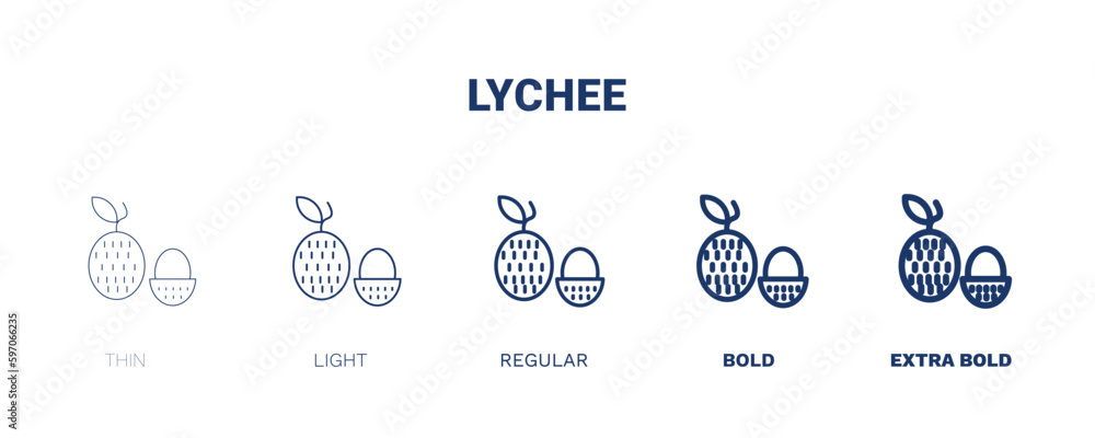 lychee icon. Thin, light, regular, bold, black lychee icon set from ...
