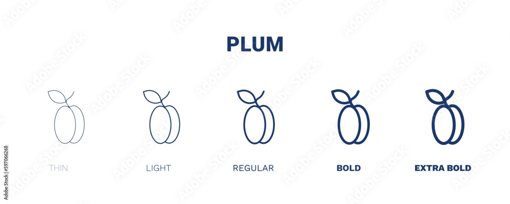 plum icon. Thin, light, regular, bold, black plum icon set from vegetables and fruits collection. Editable plum symbol can be used web and mobile plum icon. Thin, light, regular, bold, black plum icon set from vegetables and fruits collection. Editable plum symbol can be used web and mobile
