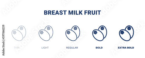 breast milk fruit icon. Thin, light, regular, bold, black breast milk fruit icon set from vegetables and fruits collection. Editable breast milk fruit symbol can be used web and mobile