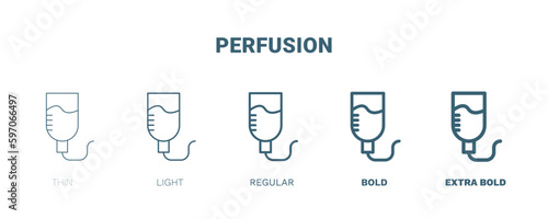 perfusion icon. Thin, light, regular, bold, black perfusion icon set from medical and healthcare collection. Editable perfusion symbol can be used web and mobile