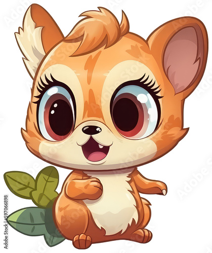 Funny and cute squirrel transparency sticker.