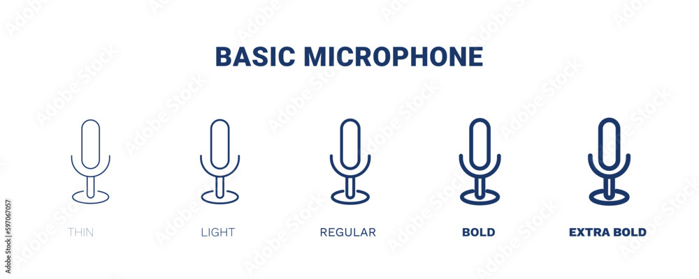 basic microphone icon. Thin, light, regular, bold, black basic microphone icon set from technology collection. Editable basic microphone symbol can be used web and mobile basic microphone icon. Thin, light, regular, bold, black basic microphone icon set from technology collection. Editable basic microphone symbol can be used web and mobile