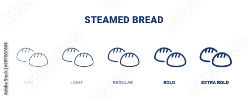 steamed bread icon. Thin, light, regular, bold, black steamed bread icon set from culture and civilization collection. Editable steamed bread symbol can be used web and mobile