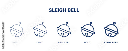 sleigh bell icon. Thin, light, regular, bold, black sleigh bell icon set from culture and civilization collection. Editable sleigh bell symbol can be used web and mobile