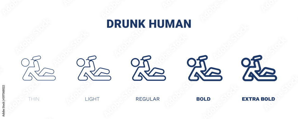 drunk human icon. Thin, light, regular, bold, black drunk human icon set from feeling and reaction collection. Editable drunk human symbol can be used web and mobile drunk human icon. Thin, light, regular, bold, black drunk human icon set from feeling and reaction collection. Editable drunk human symbol can be used web and mobile