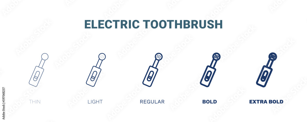 electric toothbrush icon. Thin, light, regular, bold, black electric toothbrush icon set from medical collection. Editable electric toothbrush symbol can be used web and mobile electric toothbrush icon. Thin, light, regular, bold, black electric toothbrush icon set from medical collection. Editable electric toothbrush symbol can be used web and mobile