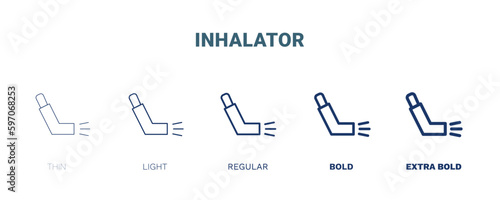 inhalator icon. Thin, light, regular, bold, black inhalator icon set from medical collection. Editable inhalator symbol can be used web and mobile