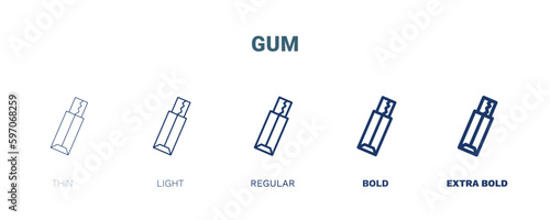 gum icon. Thin, light, regular, bold, black gum icon set from medical collection. Editable gum symbol can be used web and mobile
