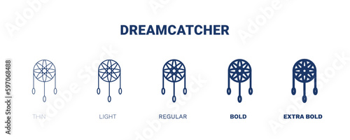 dreamcatcher icon. Thin, light, regular, bold, black dreamcatcher icon set from museum and exhibition collection. Editable dreamcatcher symbol can be used web and mobile
