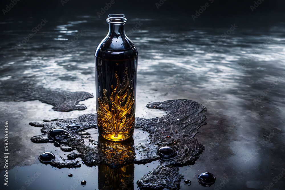liquid splash in a glass bottle liquid splash in a glass bottle