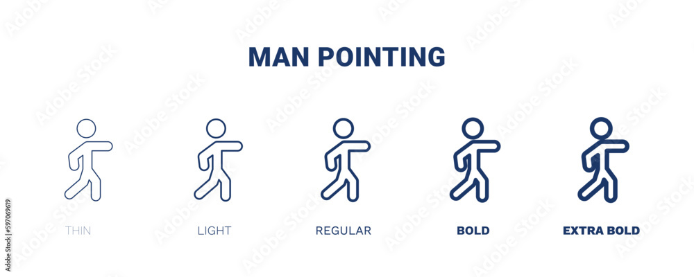 man pointing icon. Thin, light, regular, bold, black man pointing icon set from humans and behavior collection. Editable man pointing symbol can be used web and mobile man pointing icon. Thin, light, regular, bold, black man pointing icon set from humans and behavior collection. Editable man pointing symbol can be used web and mobile