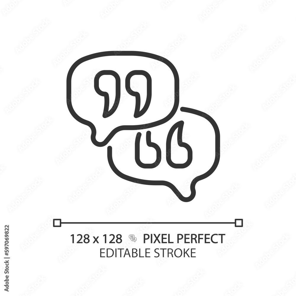 Leave opinion pixel perfect linear icon. Communication with client online. Discussing product pros and cons. Thin line illustration. Contour symbol. Vector outline drawing. Editable stroke Leave opinion pixel perfect linear icon. Communication with client online. Discussing product pros and cons. Thin line illustration. Contour symbol. Vector outline drawing. Editable stroke