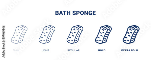 bath sponge icon. Thin, light, regular, bold, black bath sponge icon set from beauty and elegance collection. Editable bath sponge symbol can be used web and mobile