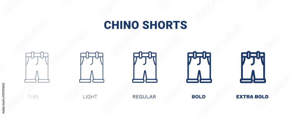 chino shorts icon. Thin, light, regular, bold, black chino shorts icon set from clothes and outfit collection. Editable chino shorts symbol can be used web and mobile chino shorts icon. Thin, light, regular, bold, black chino shorts icon set from clothes and outfit collection. Editable chino shorts symbol can be used web and mobile