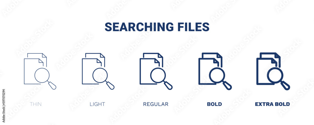 searching files icon. Thin, light, regular, bold, black searching files icon set from education and science collection. Editable searching files symbol can be used web and mobile searching files icon. Thin, light, regular, bold, black searching files icon set from education and science collection. Editable searching files symbol can be used web and mobile