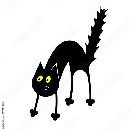 Black cat character vector illustration. Character design