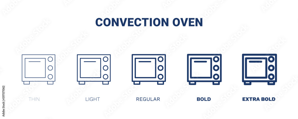 convection oven icon. Thin, light, regular, bold, black convection oven icon set from electronic device and stuff collection. Editable convection oven symbol can be used web and mobile