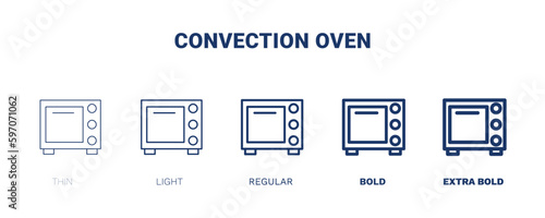 convection oven icon. Thin, light, regular, bold, black convection oven icon set from electronic device and stuff collection. Editable convection oven symbol can be used web and mobile