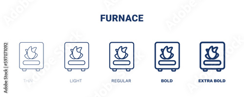 furnace icon. Thin, light, regular, bold, black furnace icon set from electronic device and stuff collection. Editable furnace symbol can be used web and mobile