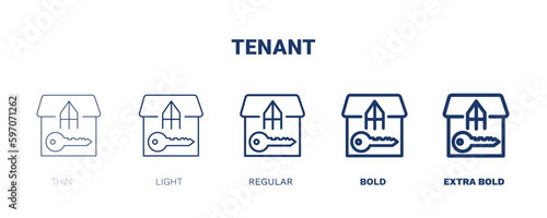 tenant icon. Thin, light, regular, bold, black tenant icon set from real estate industry collection. Editable tenant symbol can be used web and mobile