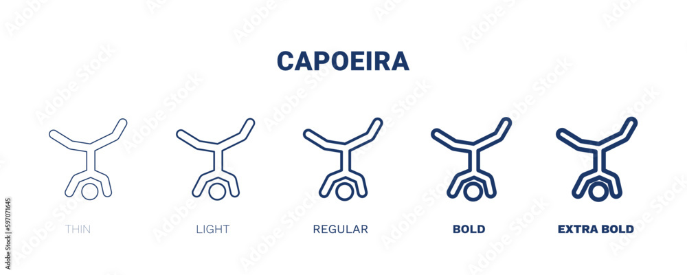 capoeira icon. Thin, light, regular, bold, black capoeira icon set from ...