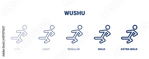 wushu icon. Thin, light, regular, bold, black wushu icon set from sport and games collection. Editable wushu symbol can be used web and mobile