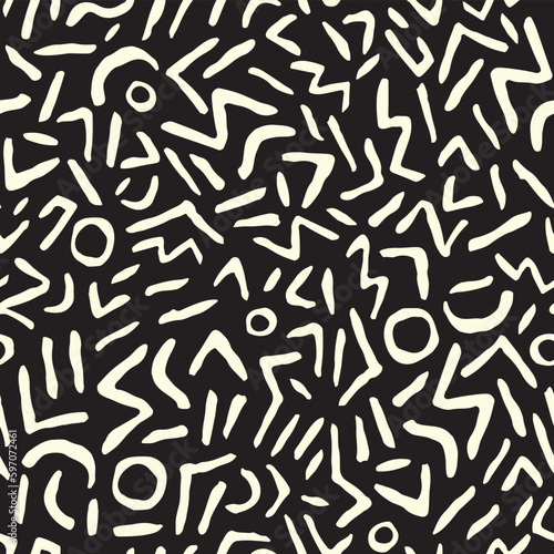  Dark Abstract Wallpaper. Decorative vector seamless pattern. Repeating background. Tileable tribal print.