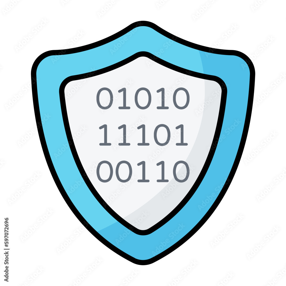 Binary Code Security Line Color Icon Binary Code Security Line Color Icon