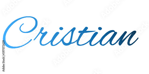 Cristian - light blue and blue color - male name - ideal for websites, emails, presentations, greetings, banners, cards, books, t-shirt, sweatshirt, prints

